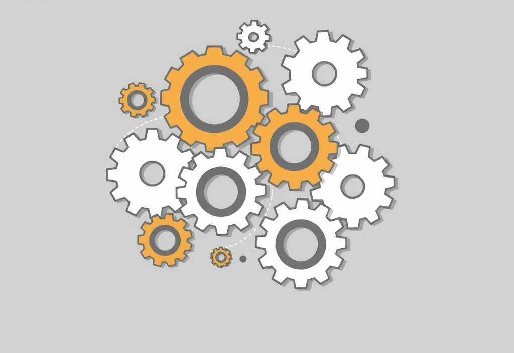 Illustration d'engrenages symbolisant le traitement des données et les processus internes
